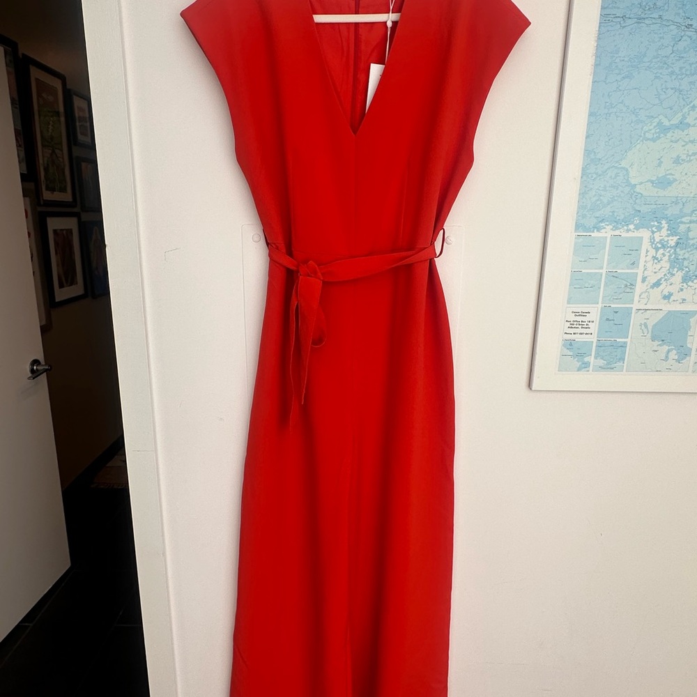 VILA Vibrant Red Maxi Jumpsuit